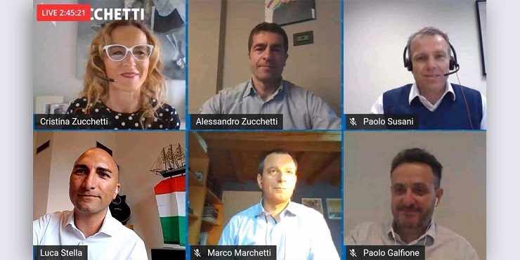 Il team Zucchetti durante l'incontro live con i partner per spiegare cloud soluzioni ad hoc anche in ambito sanitario e il lavoro del canale